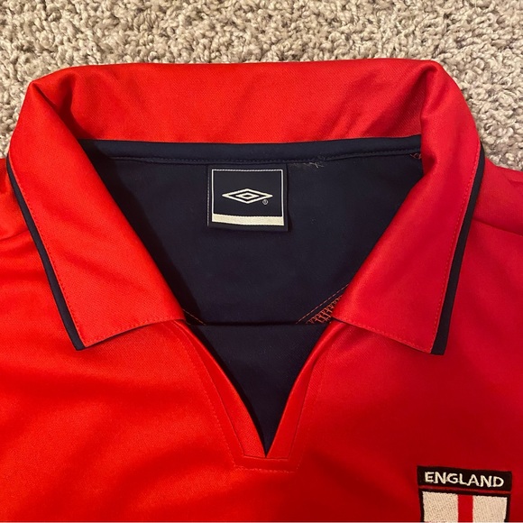 UMBRO - Retro England Soccer Jersey Polo Top - Size L - Picture 5 of 10